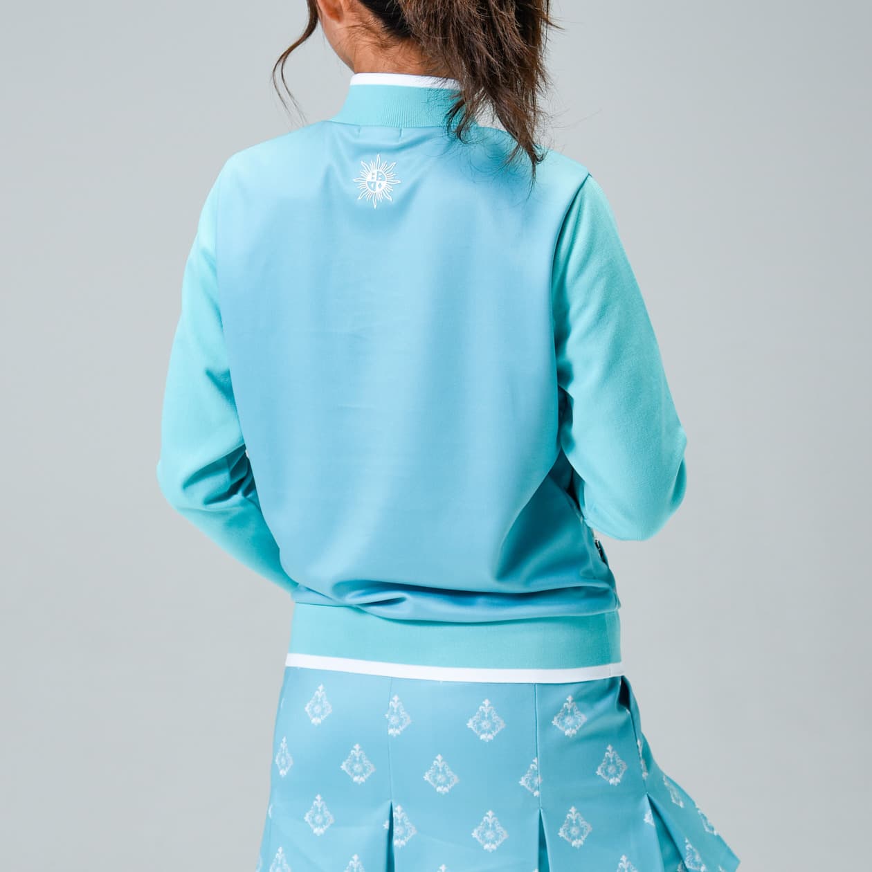 【Women's】長袖ジップアップセーター(7101)