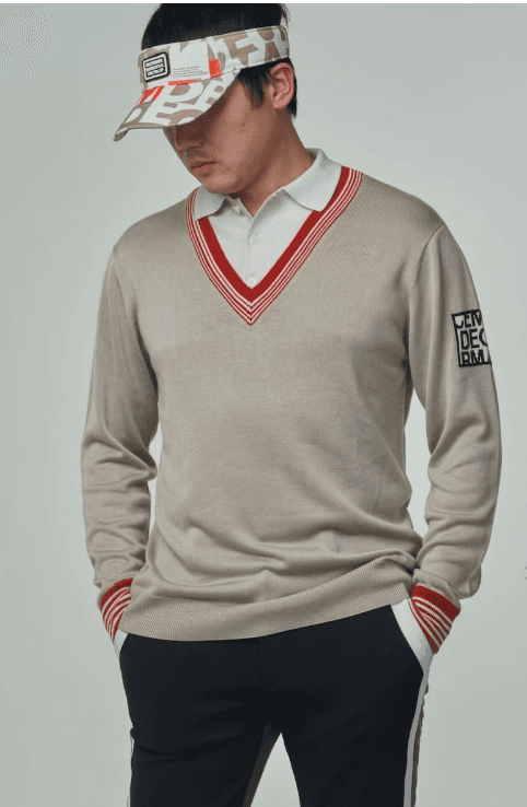 【Men's】レイヤードニット