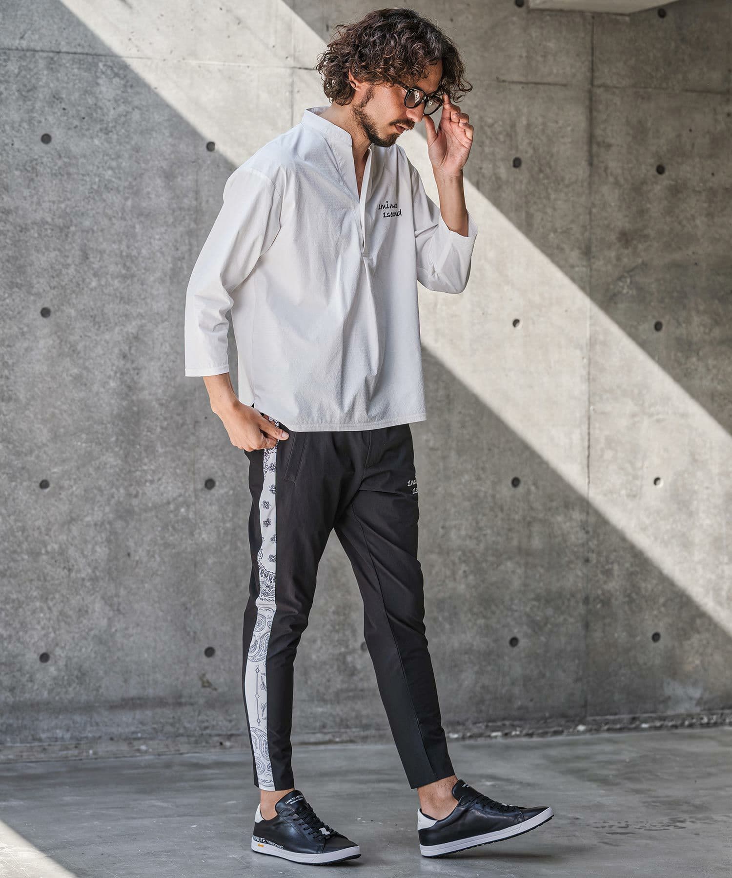【Men's】バンドカラープルオーバーシャツ