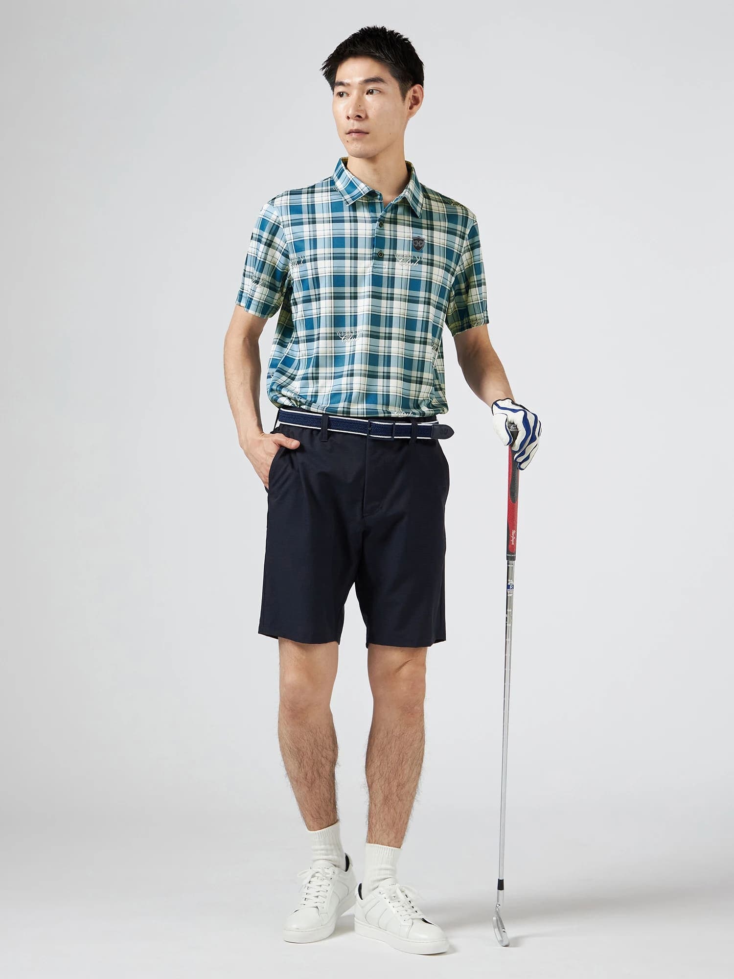 【Men's】チェックプリントポロ