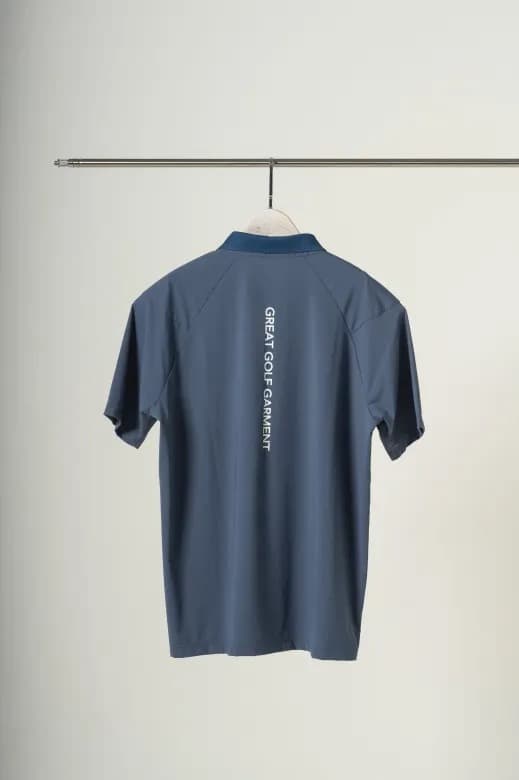 【Unisex】ショートスリーブZIPポロ