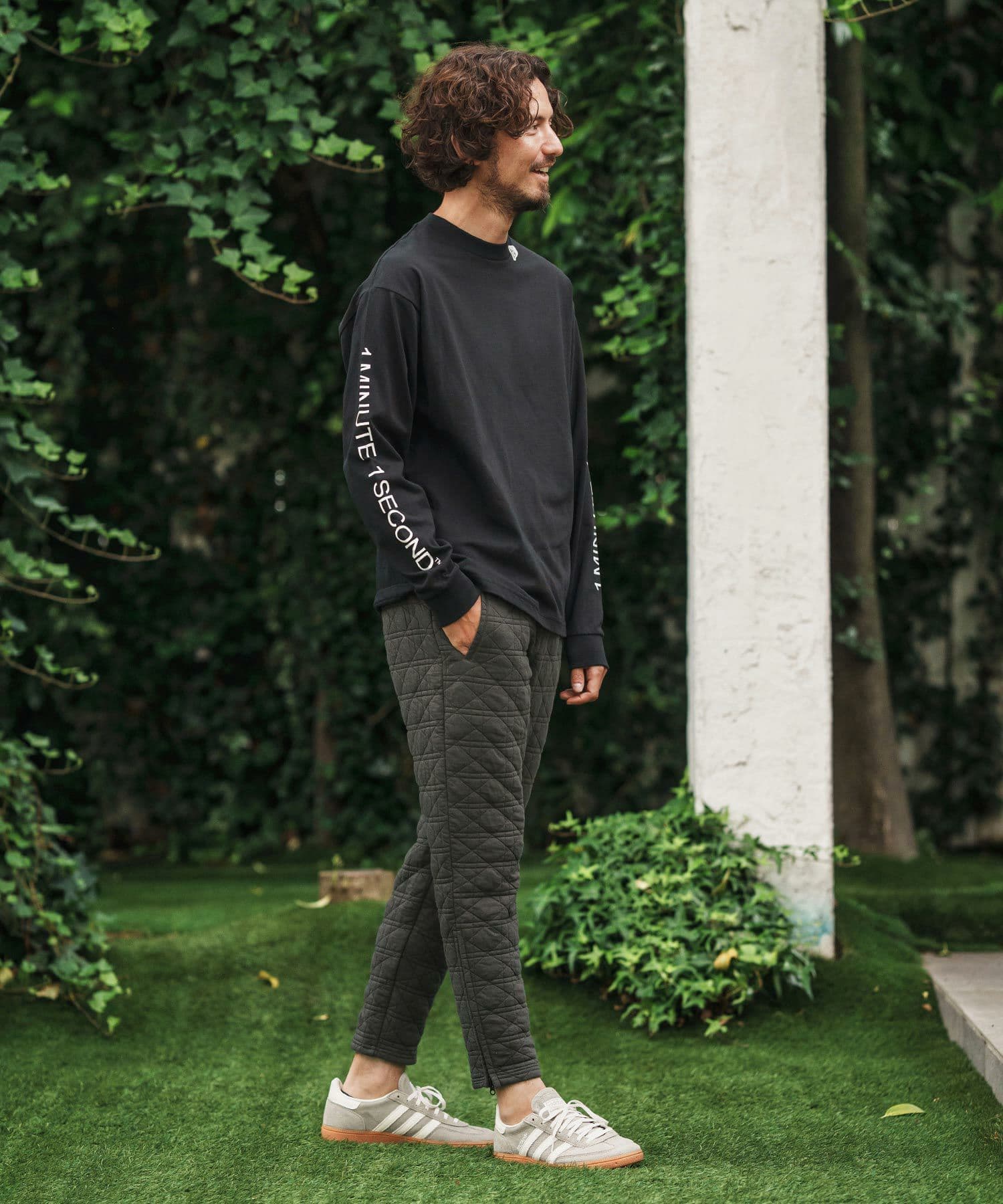 【Men's】キルティングサイドジップパンツ
