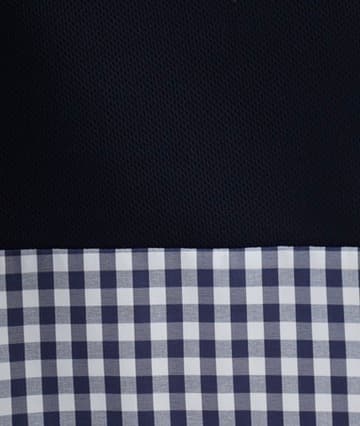 【Women's】Checkered mock neck