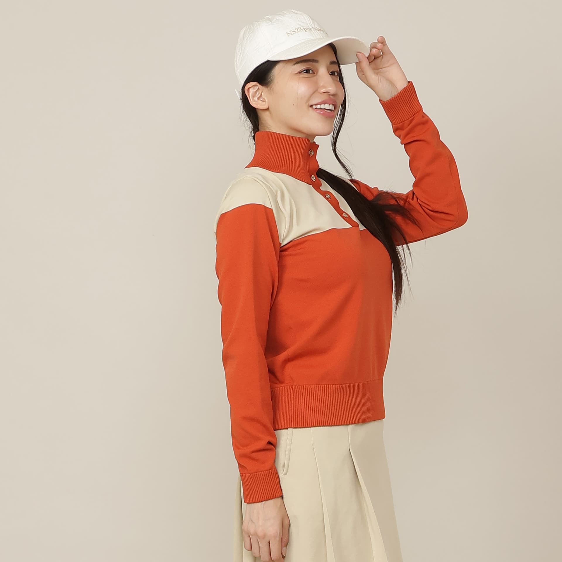 【Women's】カラーブロックニットプルオーバー