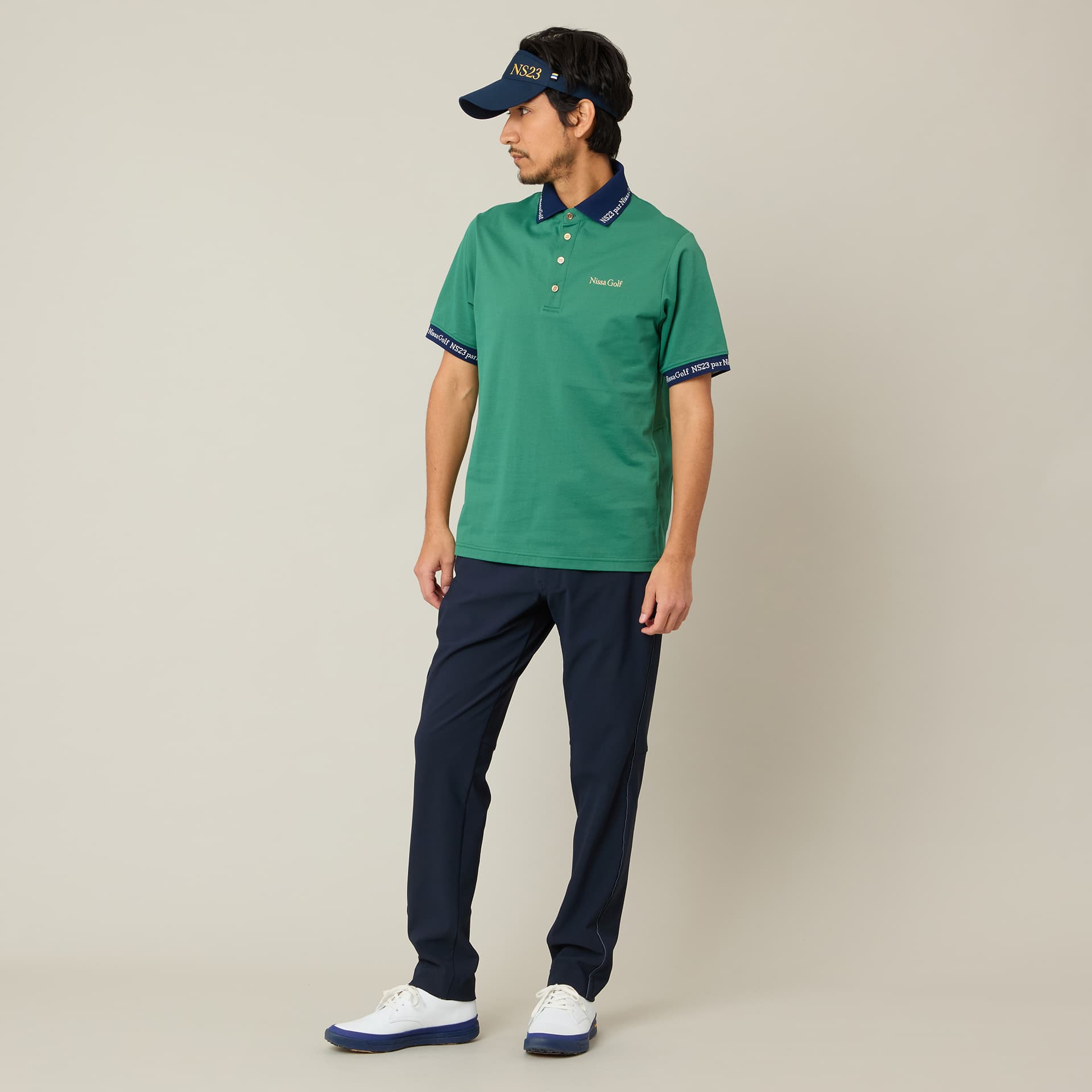 【Men's】ロゴ襟アクティブポロシャツ