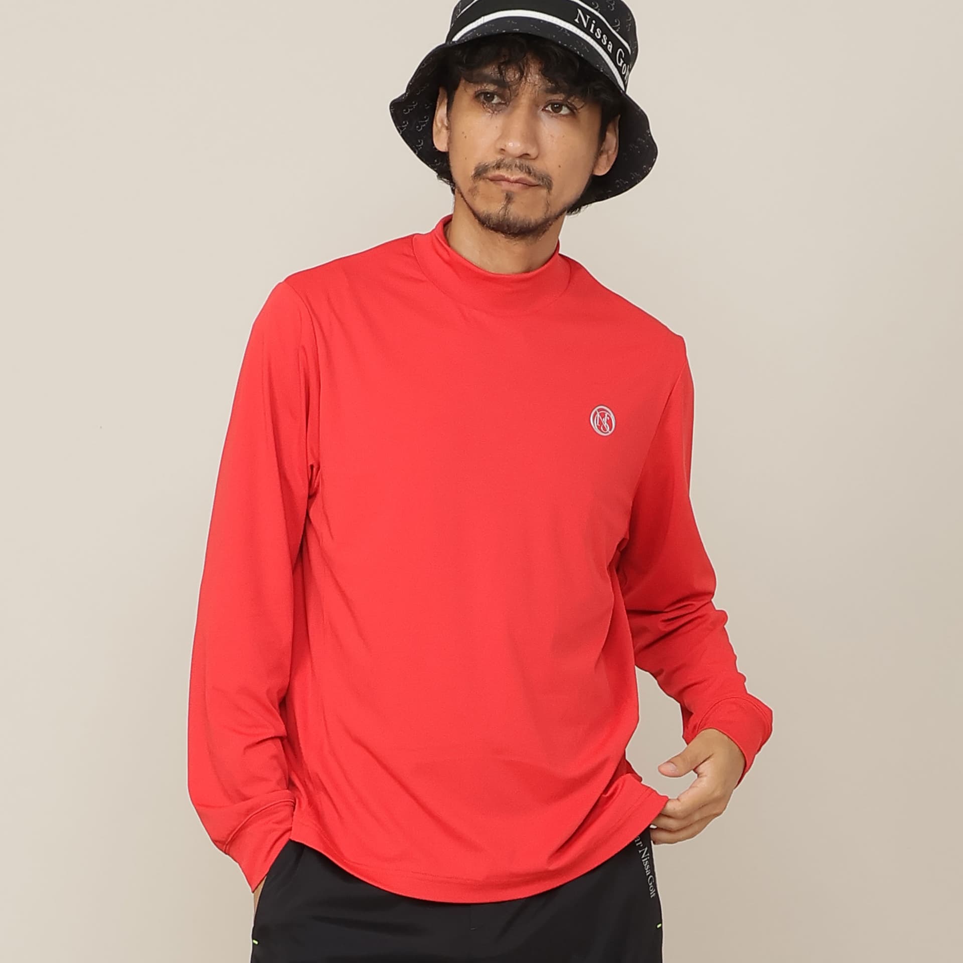 【Men's/ストレッチ/吸湿速乾/UVカット】ストレッチスムースモックネック