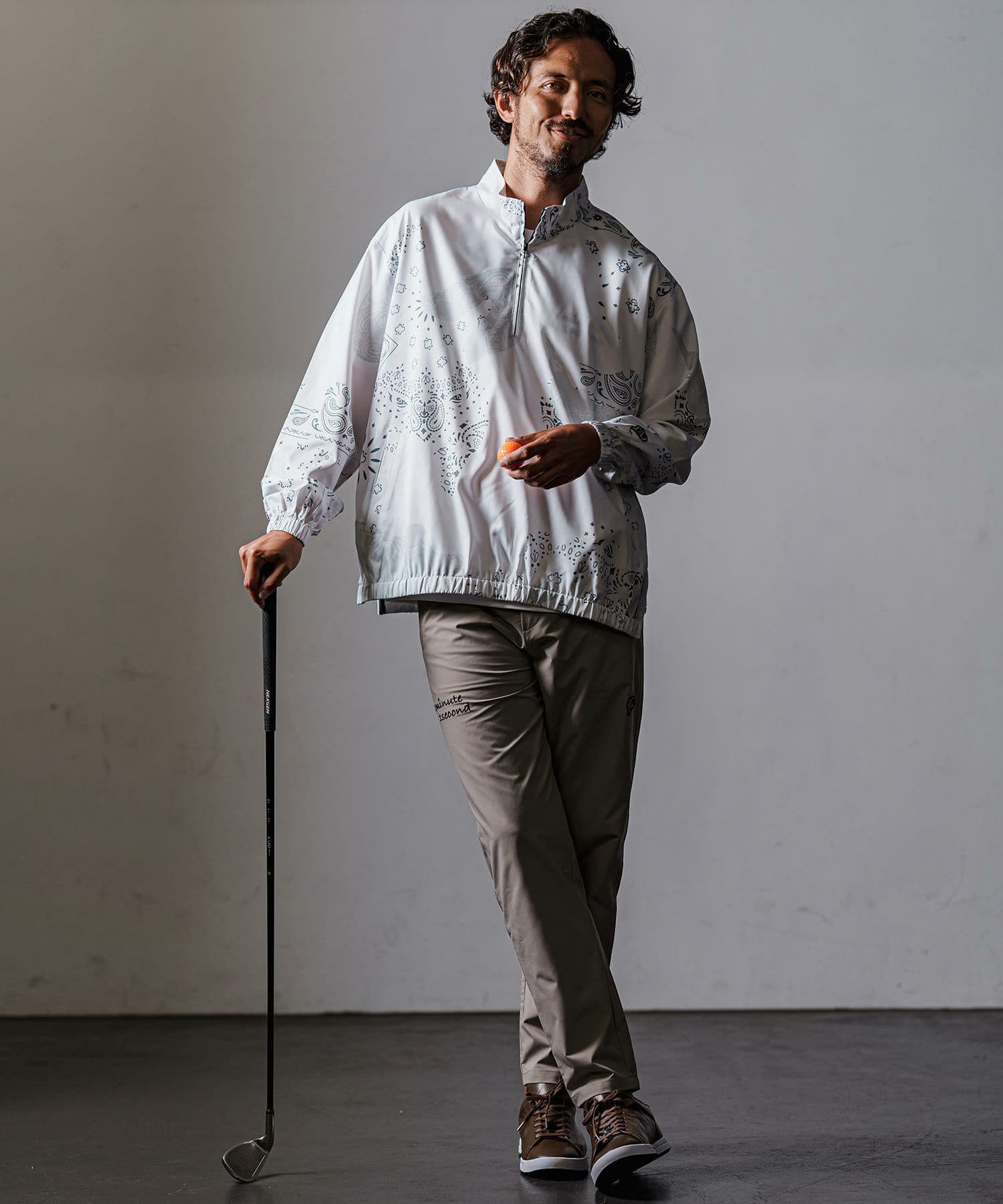 【Men's】カモフラージュペイズリー柄ハイネックジップブルゾン
