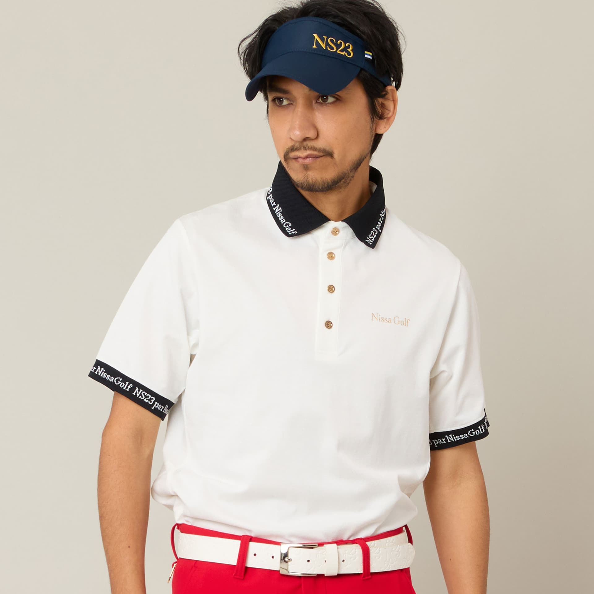 【Men's】ロゴ襟アクティブポロシャツ