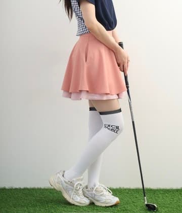 【Women's】Two-Tier Flare Skirt