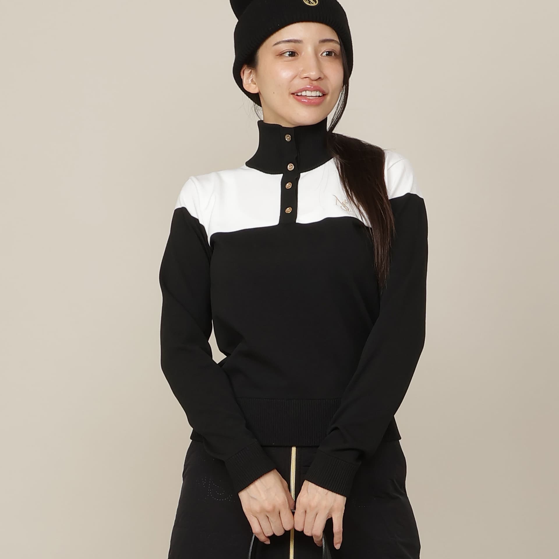 【Women's】カラーブロックニットプルオーバー