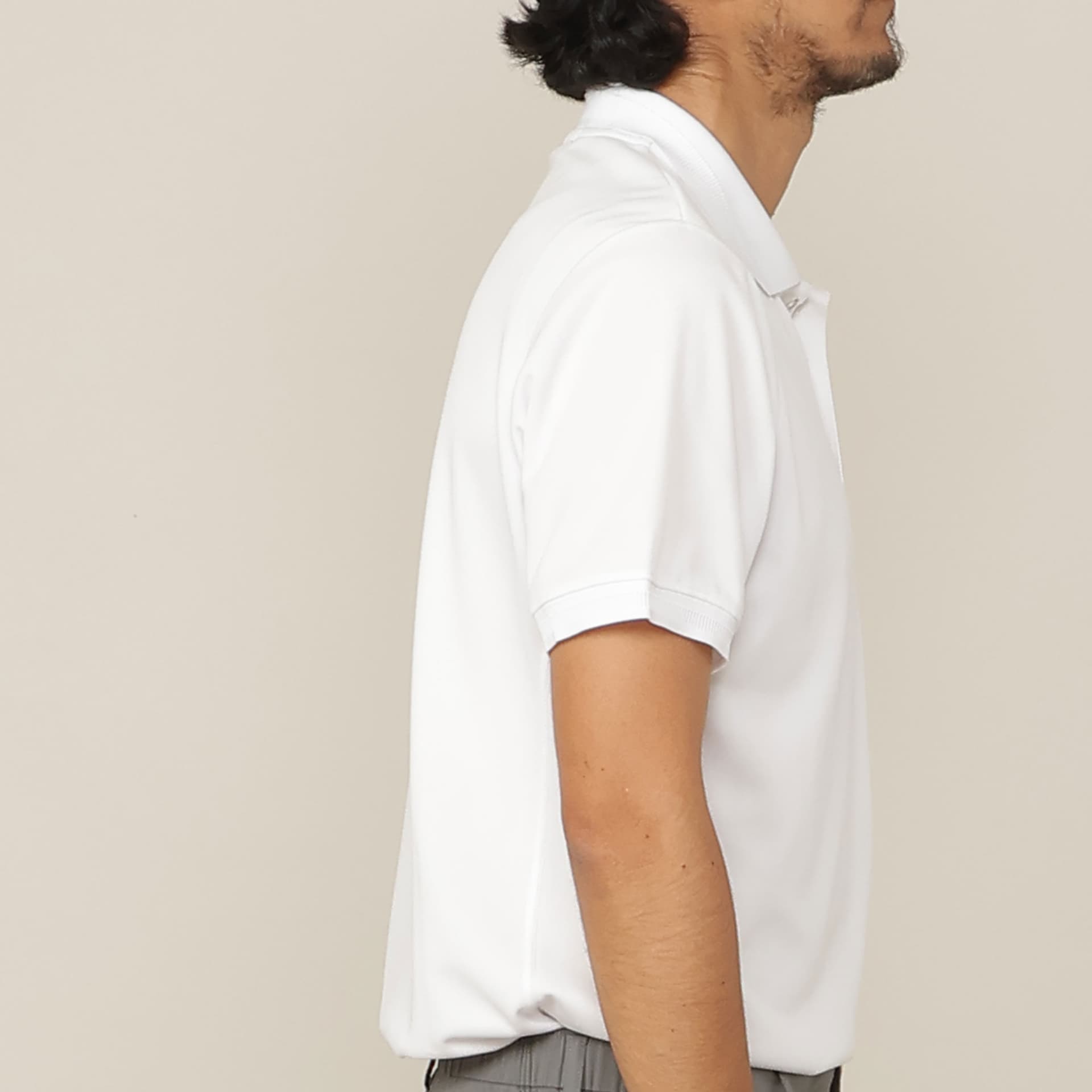 【Men's】【吸水速乾/UVカット/接触冷感】立体ロゴ半袖ポロシャツ