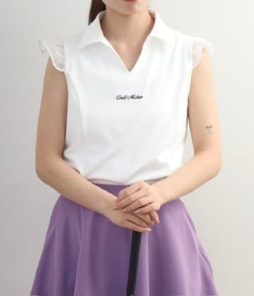 【Women's】Sheer Skipper Blouse Polo