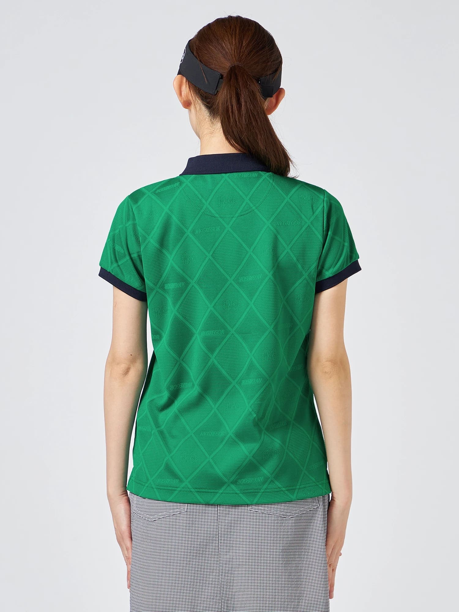 【Women's】無地ジャカードポロ