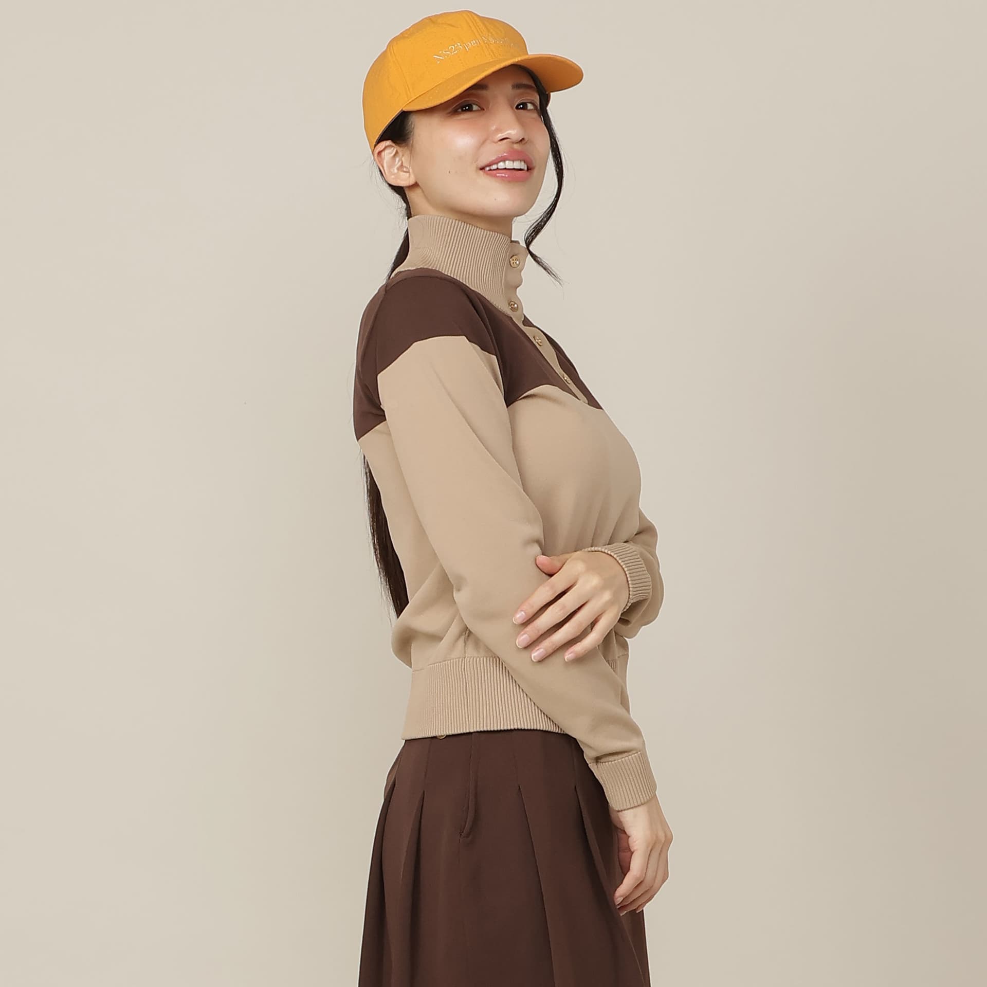 【Women's】カラーブロックニットプルオーバー
