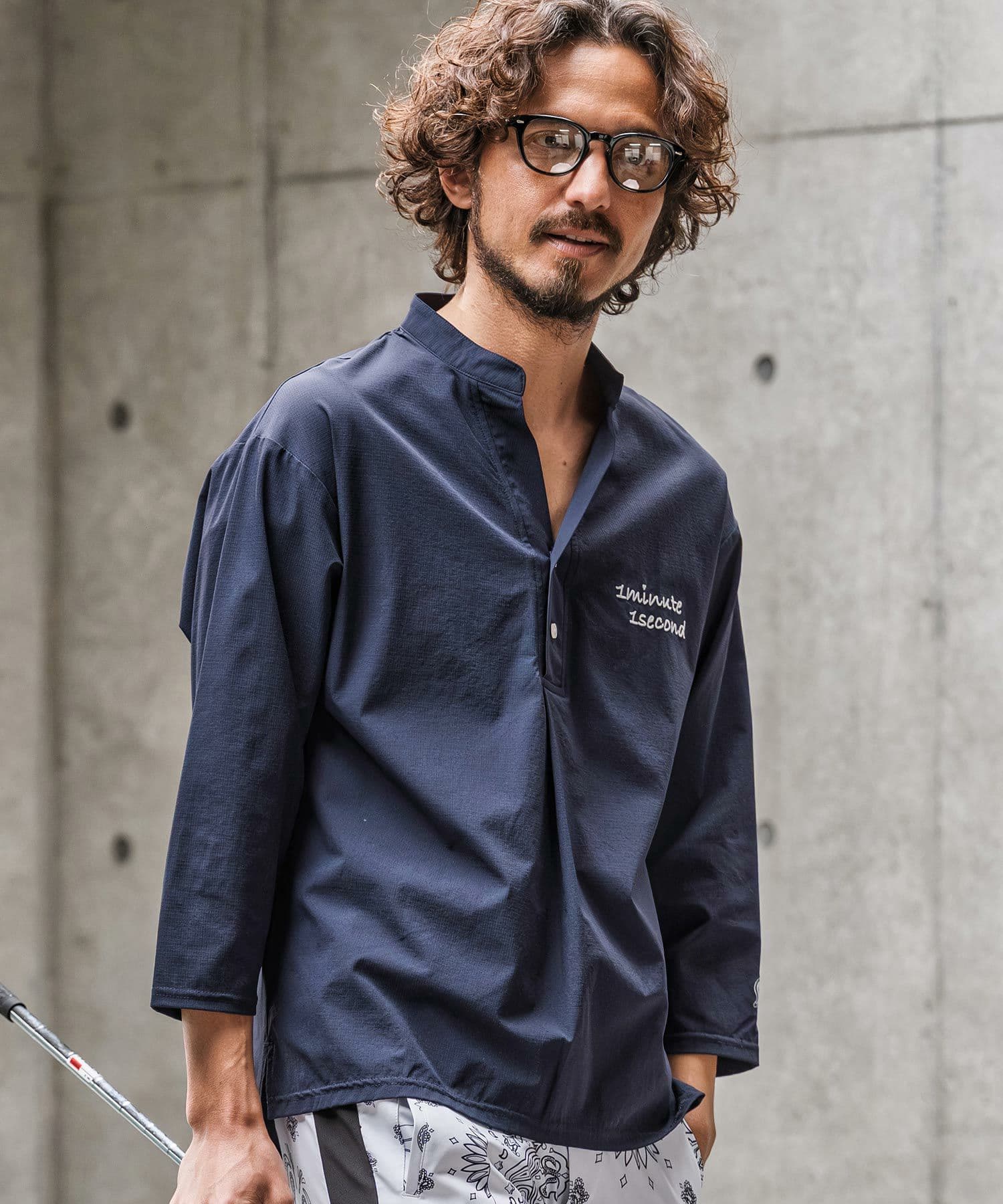 【Men's】バンドカラープルオーバーシャツ