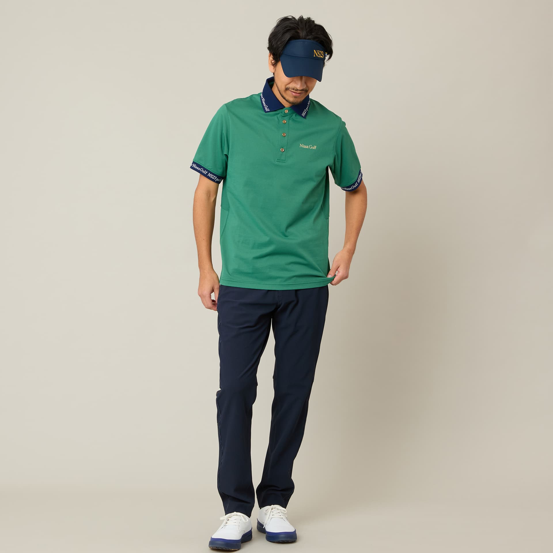 【Men's】ロゴ襟アクティブポロシャツ