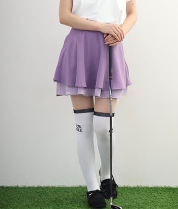 【Women's】Two-Tier Flare Skirt