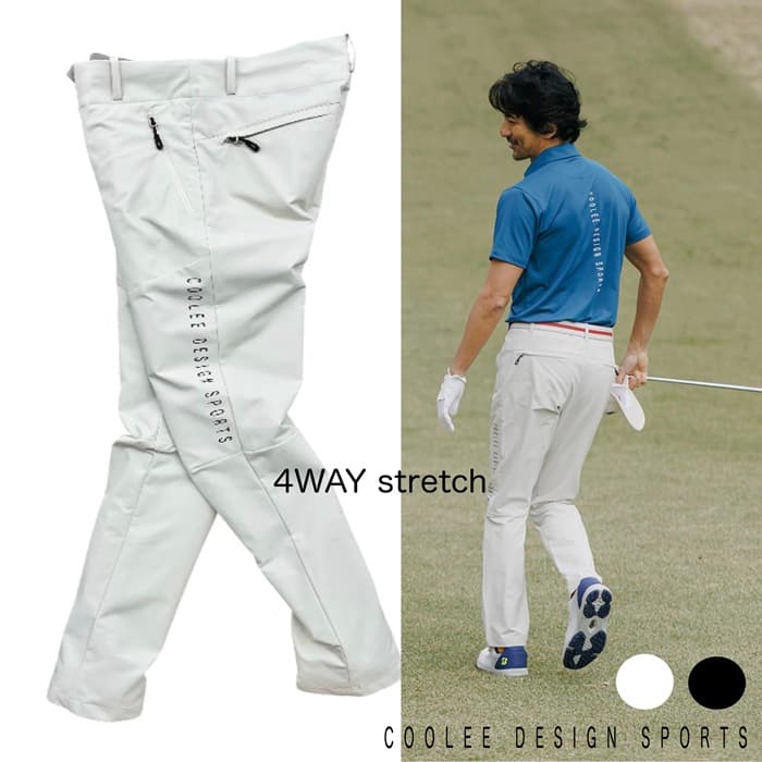 【Men's】GOLF ストレッチパンツ スリム 薄手 ストレッチナイロン 軽量 速乾 ゴルフ