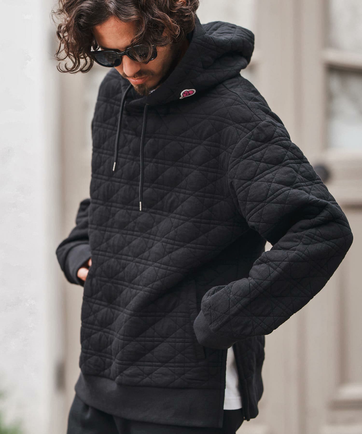 【Men's】キルティングサイドジップパーカー