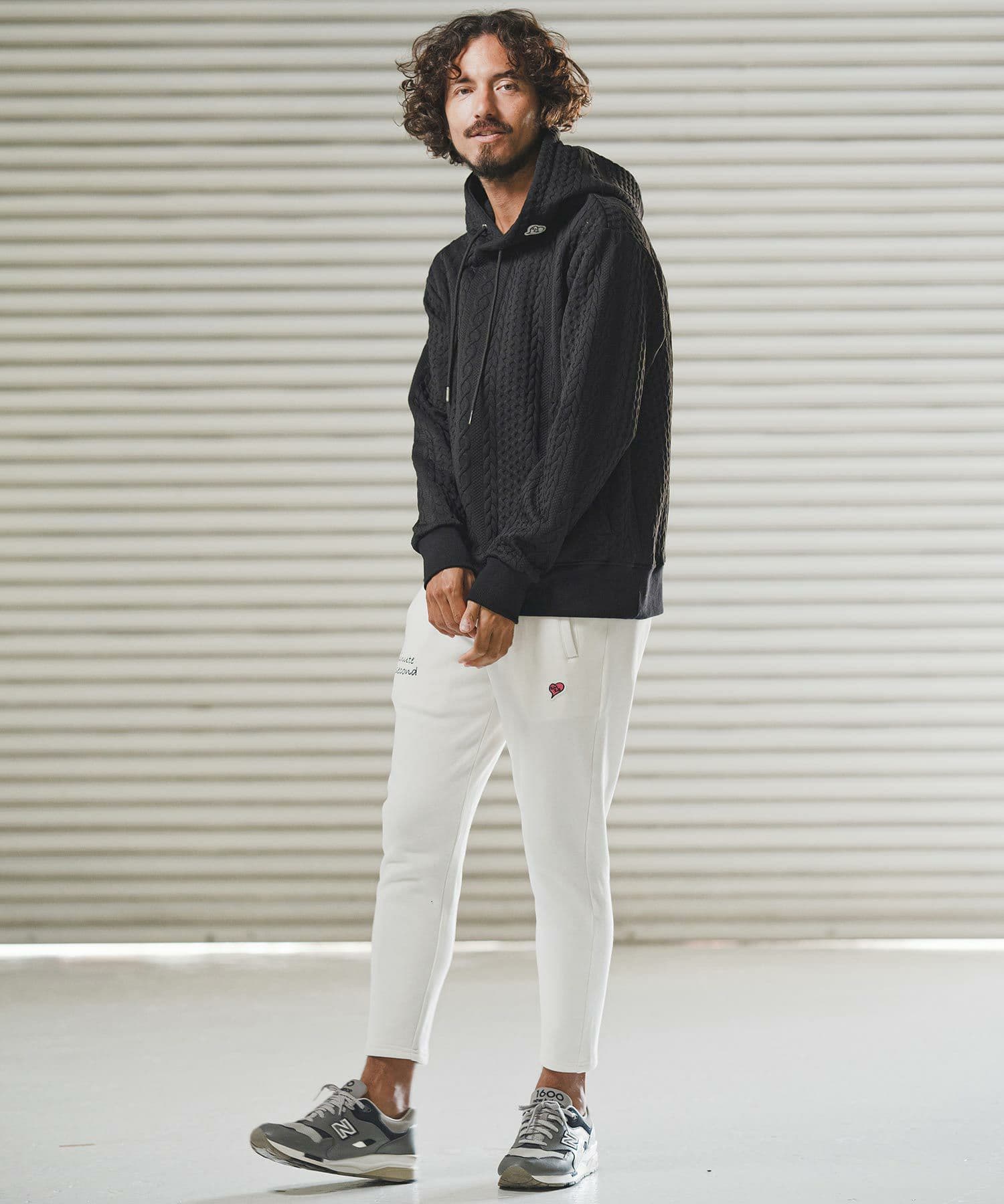 【Men's】ケーブルニットパーカー