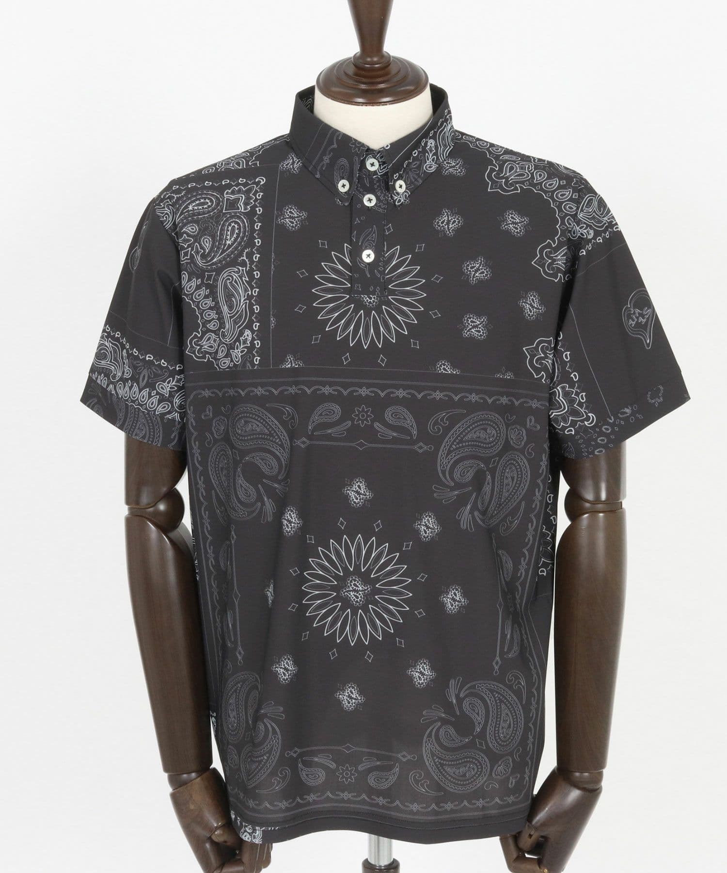 【Men's】ペイズリー柄ポロシャツ