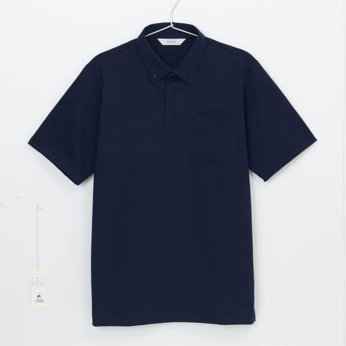 【Men's】ボタンダウンクイックドライ天竺半袖