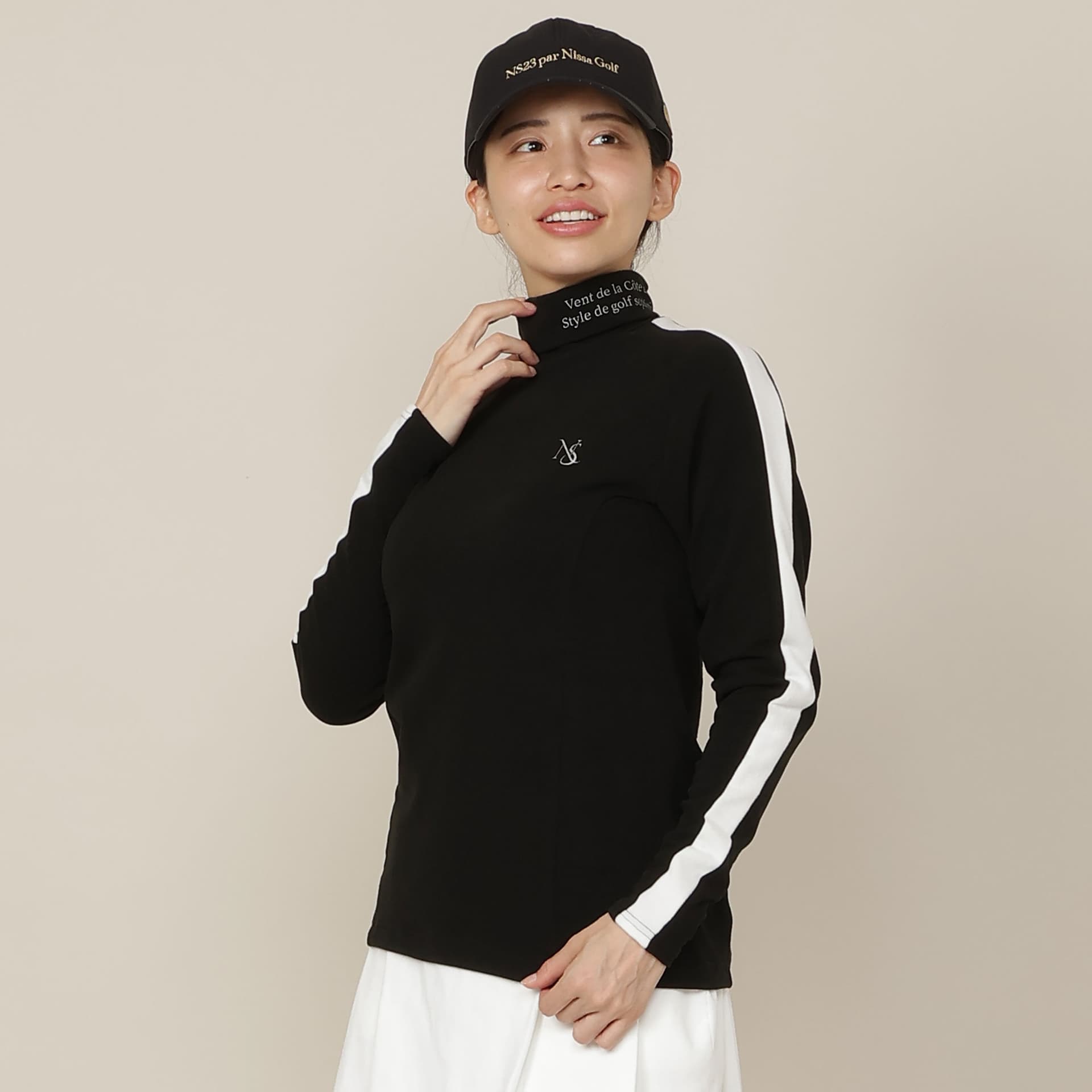 【Women's】吸湿発熱モックネック