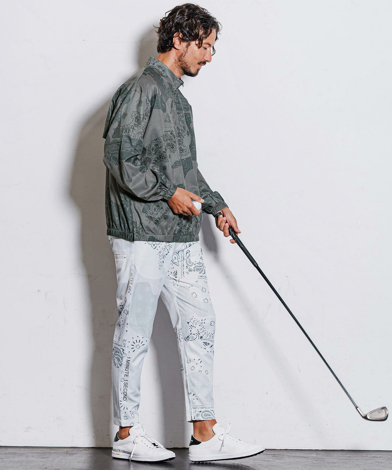 【Men's】カモフラージュペイズリー柄ハイネックジップブルゾン