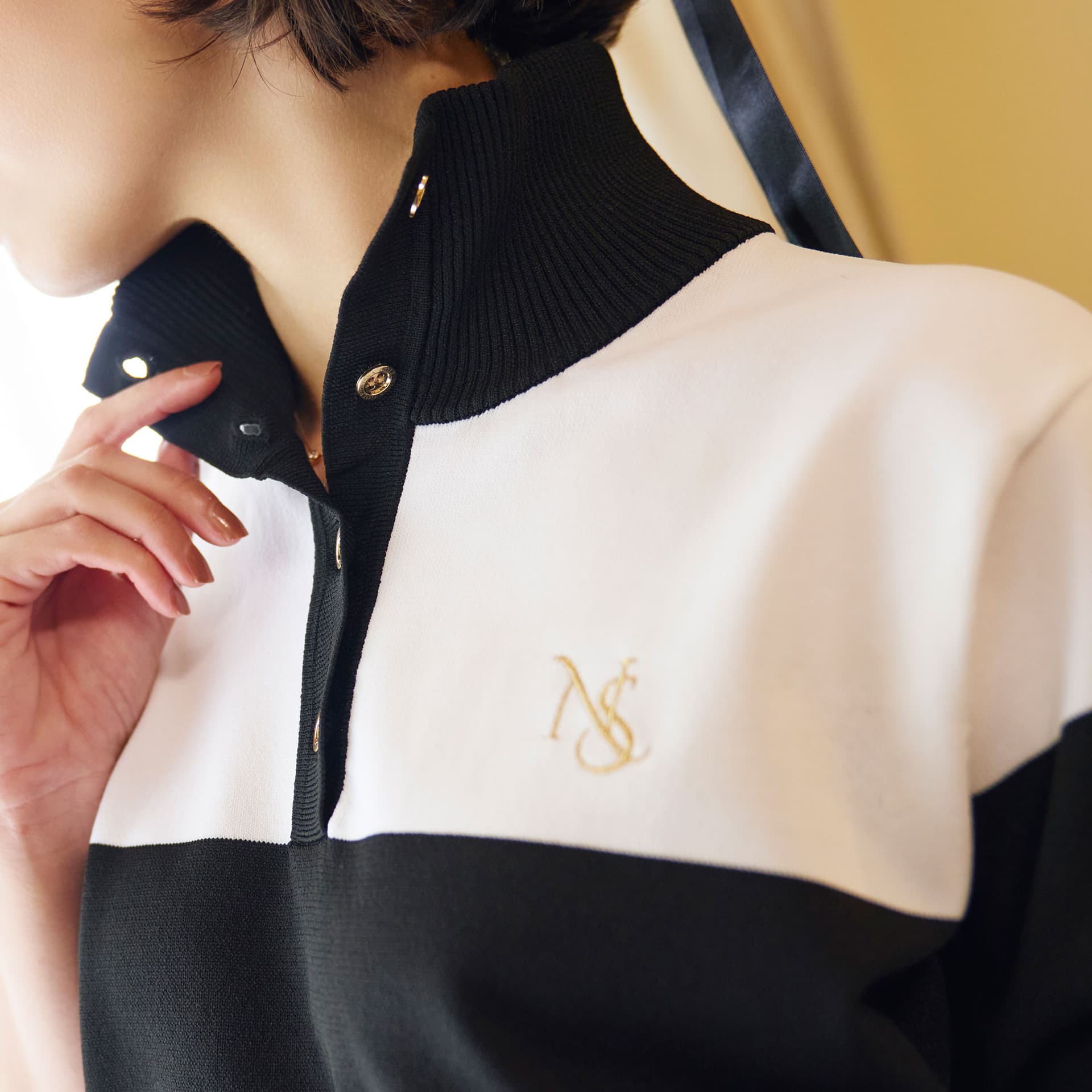 【Women's】カラーブロックニットプルオーバー