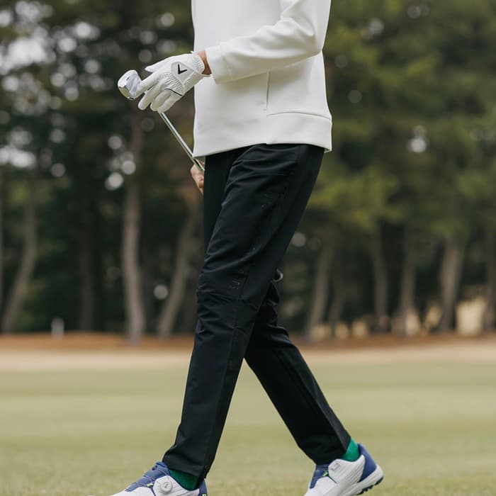 【Men's】GOLF ストレッチパンツ スリム 薄手 ストレッチナイロン 軽量 速乾 ゴルフ