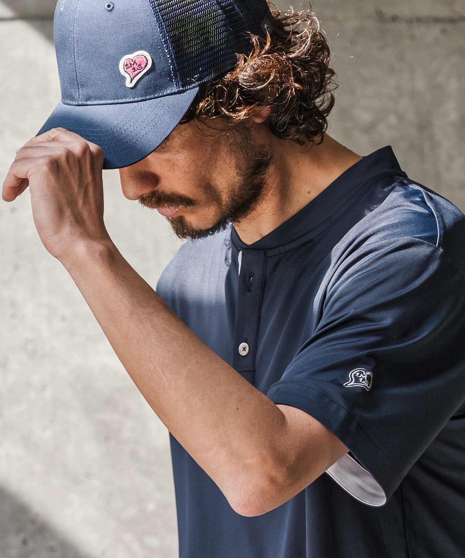 【Men's】ノーカラーポロシャツ