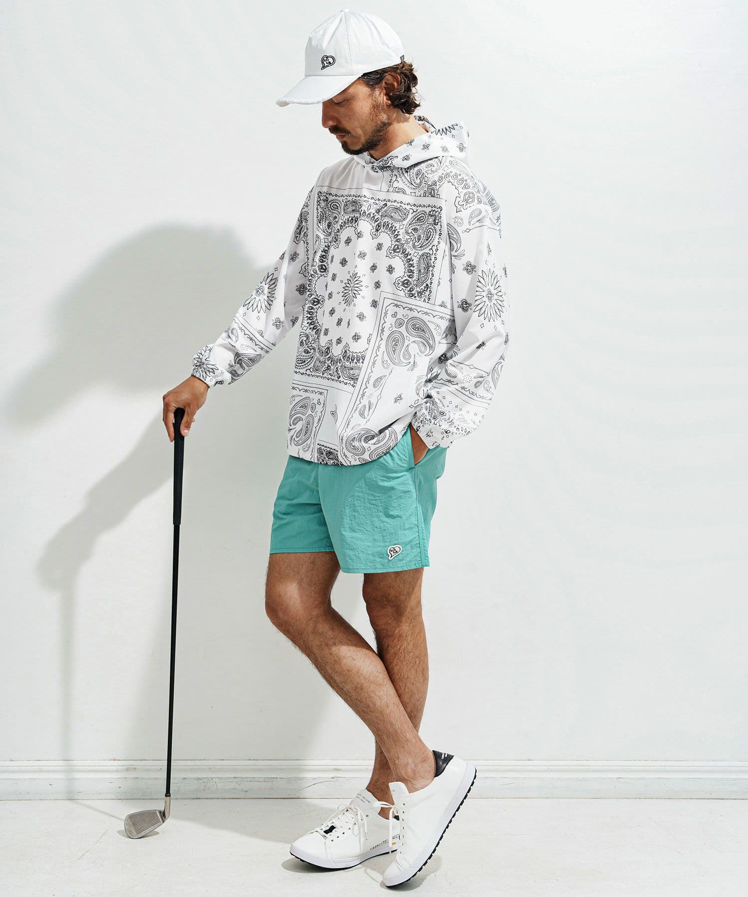 【Men's】ペイズリー柄フーディーブルゾン