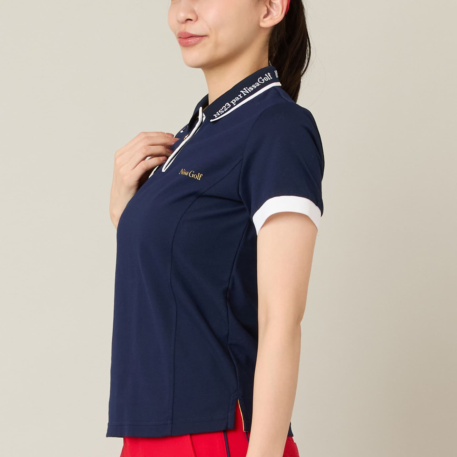 【Women's】ロゴ襟アクティブポロシャツ