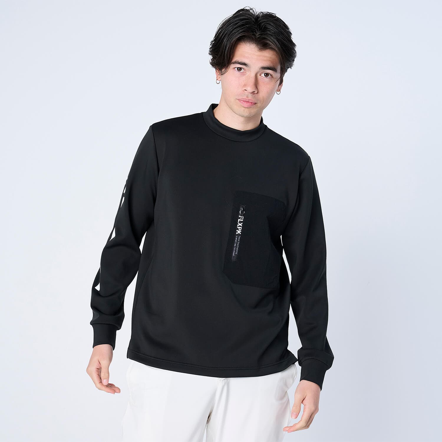 【Unisex】XLMK-PKT(ウルトラストレッチ モックネック ロングスリーブシャツ)