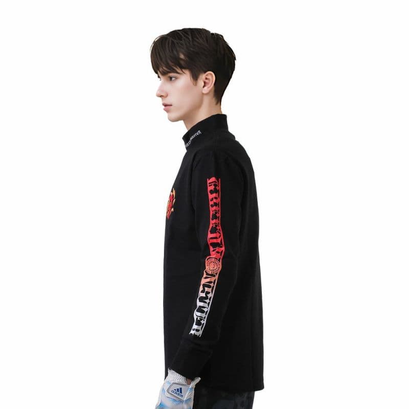 【Men's】グラデーションプリント モック長袖CU