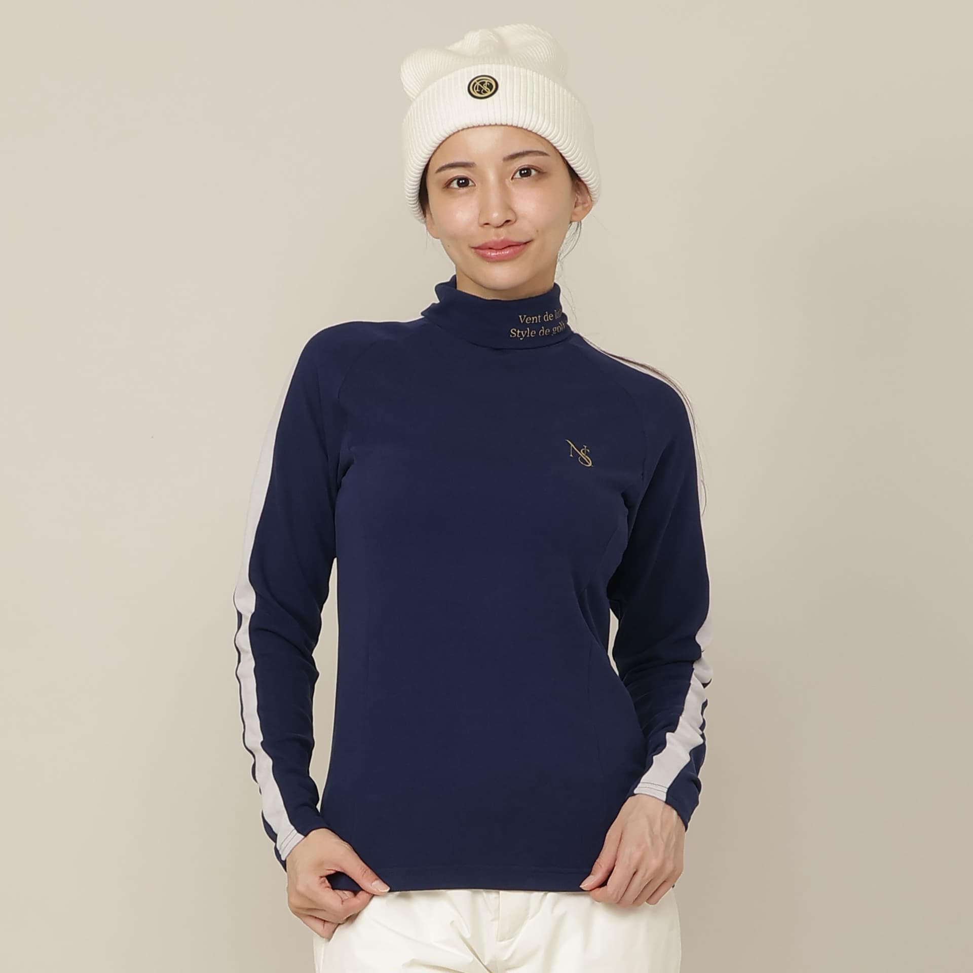 【Women's】吸湿発熱モックネック