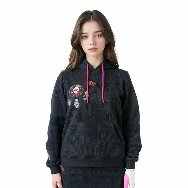 【Women's】ジャガード ロゴテーププルパーカー