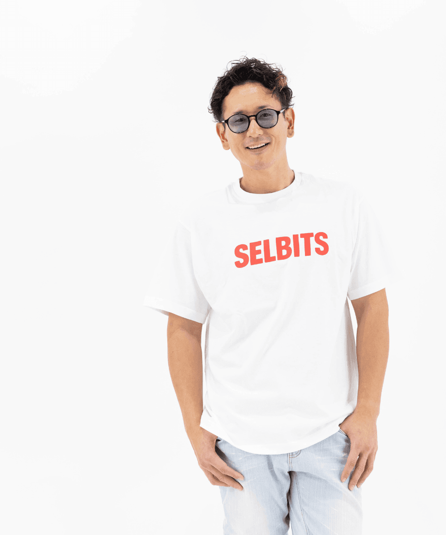 【Unisex】SELBITS LOGO TEE white×logo red