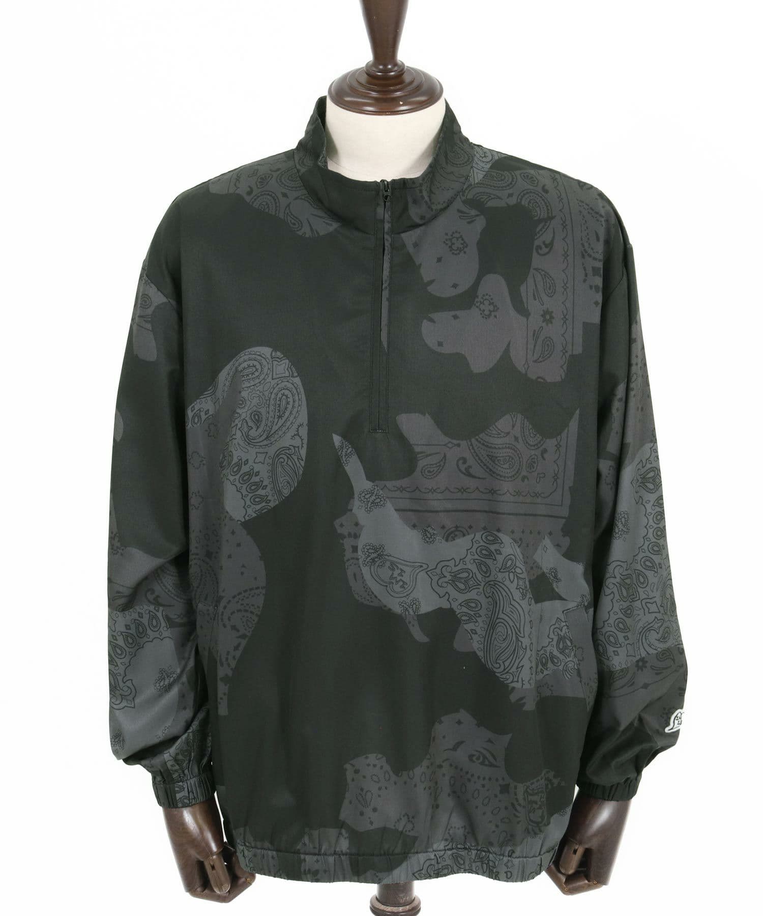 【Men's】カモフラージュペイズリー柄ハイネックジップブルゾン
