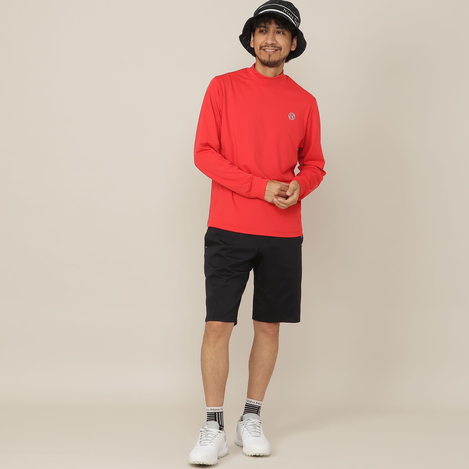 【Men's/ストレッチ/吸湿速乾/UVカット】ストレッチスムースモックネック