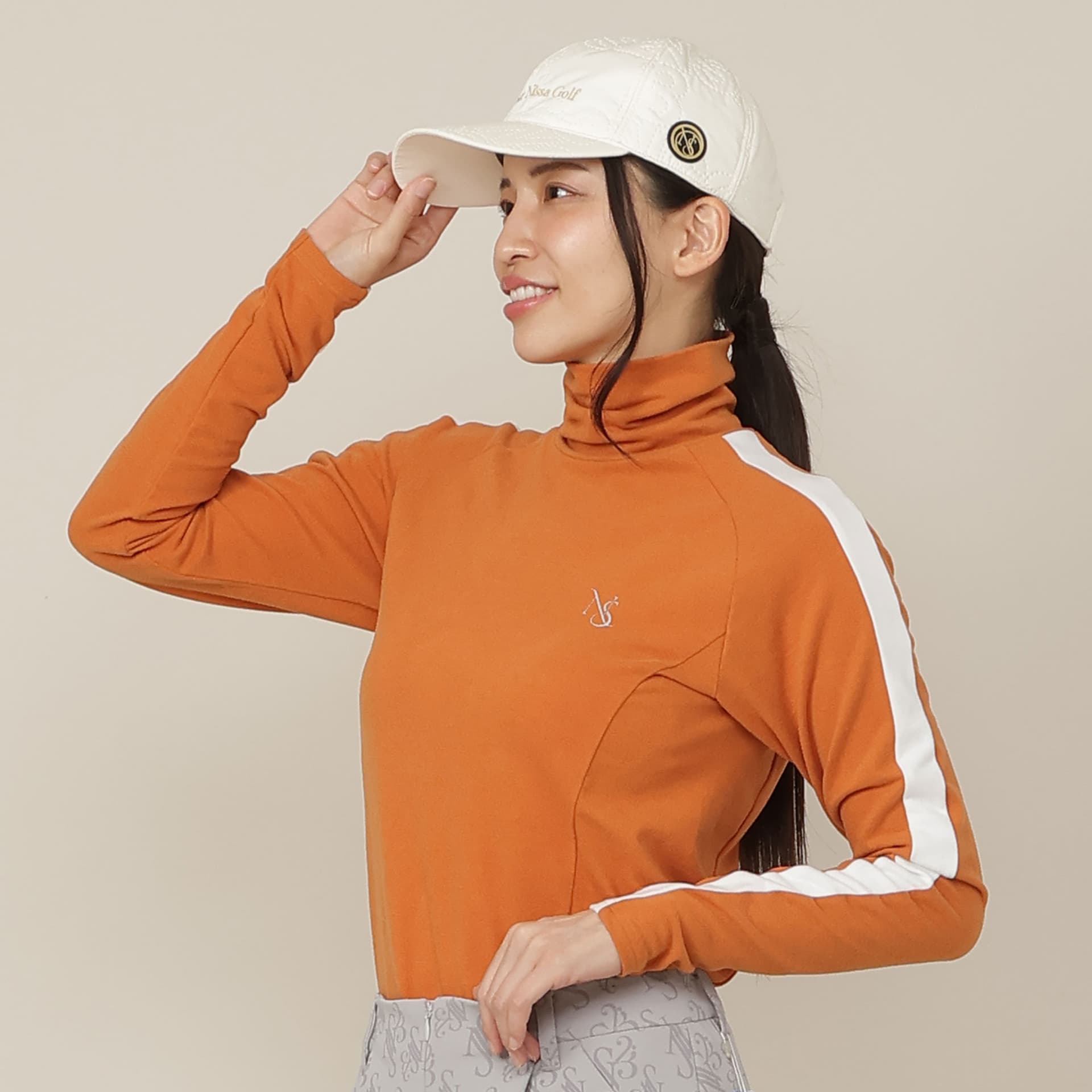 【Women's】吸湿発熱モックネック