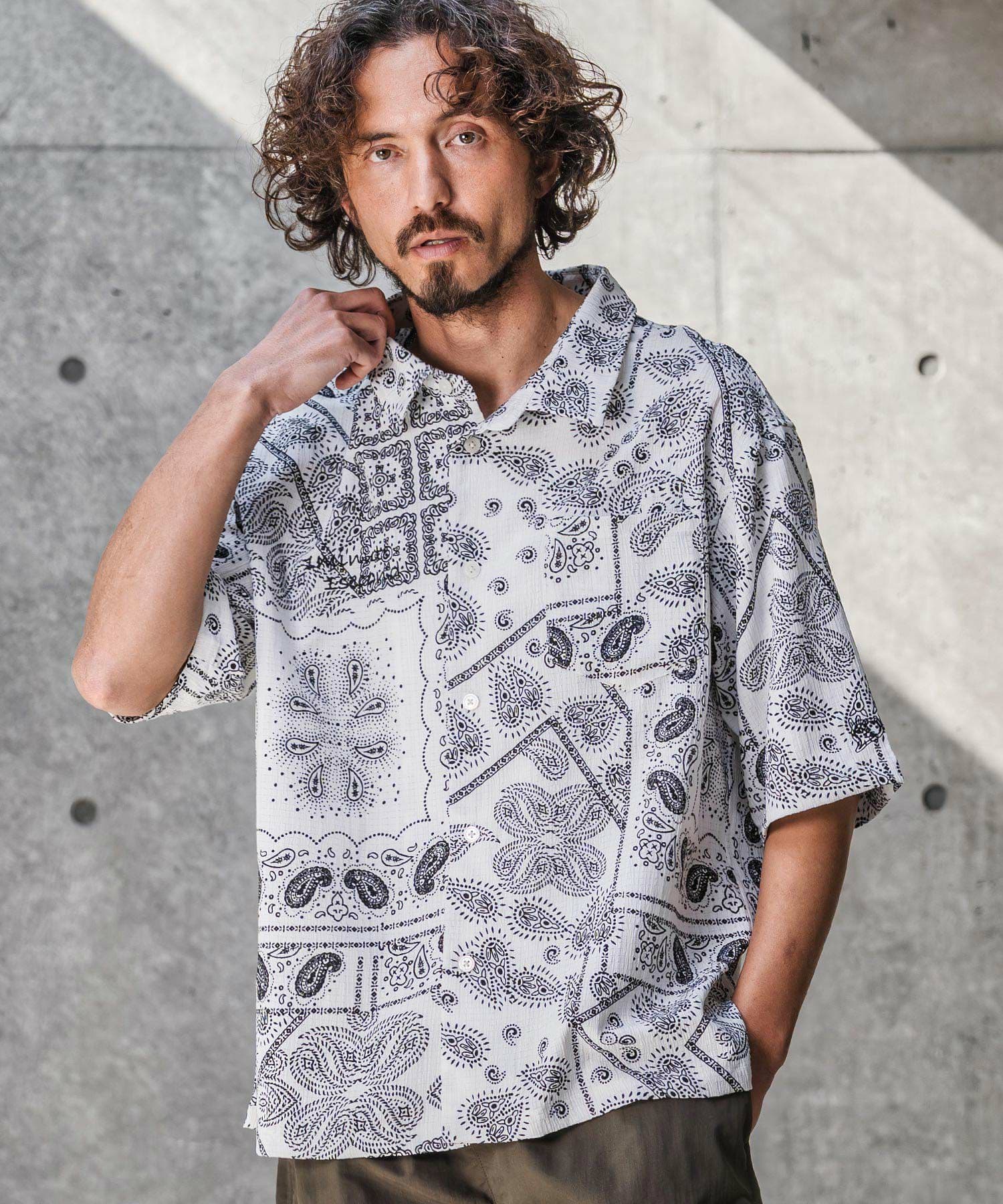 【Men's】バンダナ柄シャツ