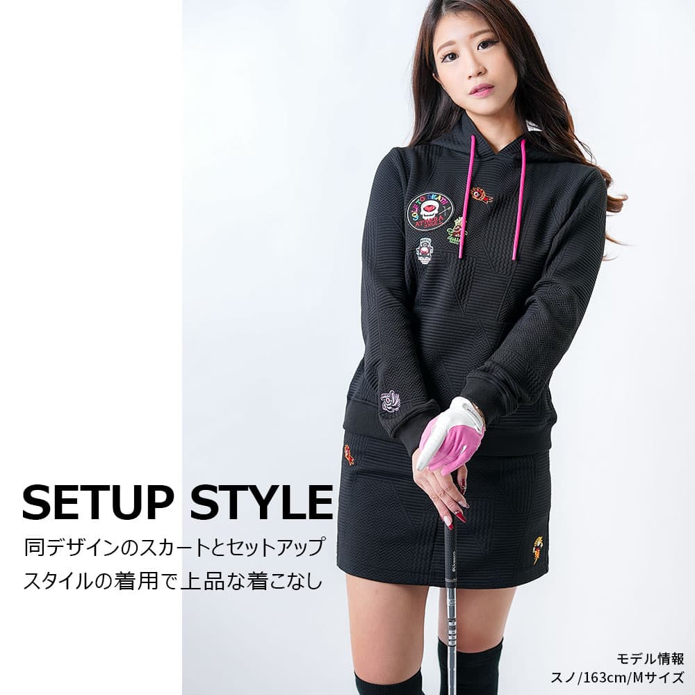 【Women's】ジャガード ロゴテーププルパーカー