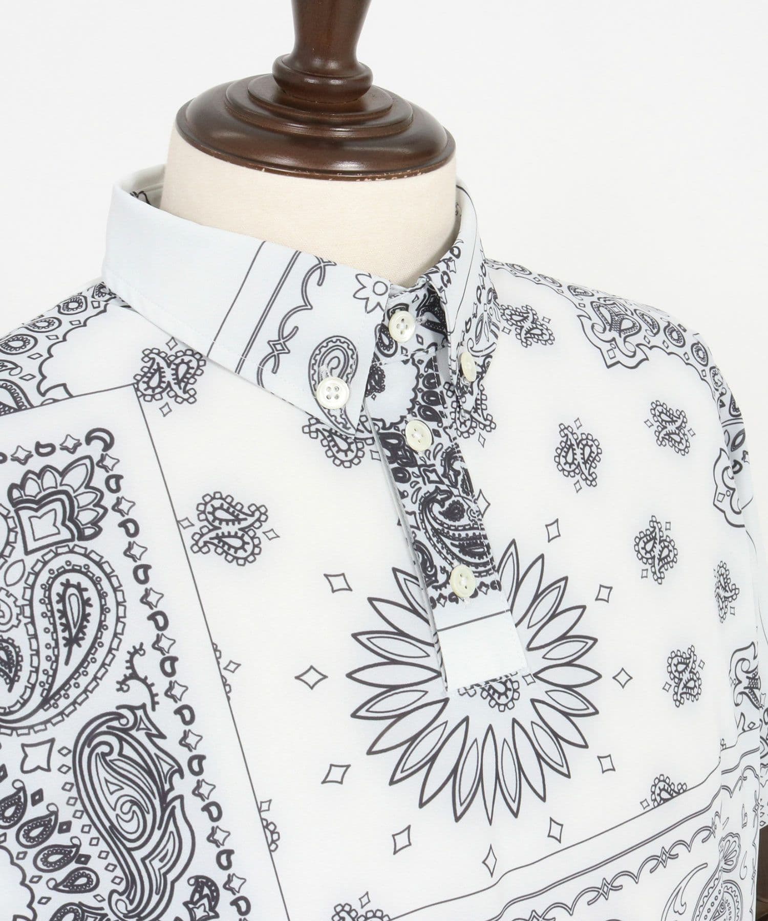 【Men's】ペイズリー柄ポロシャツ