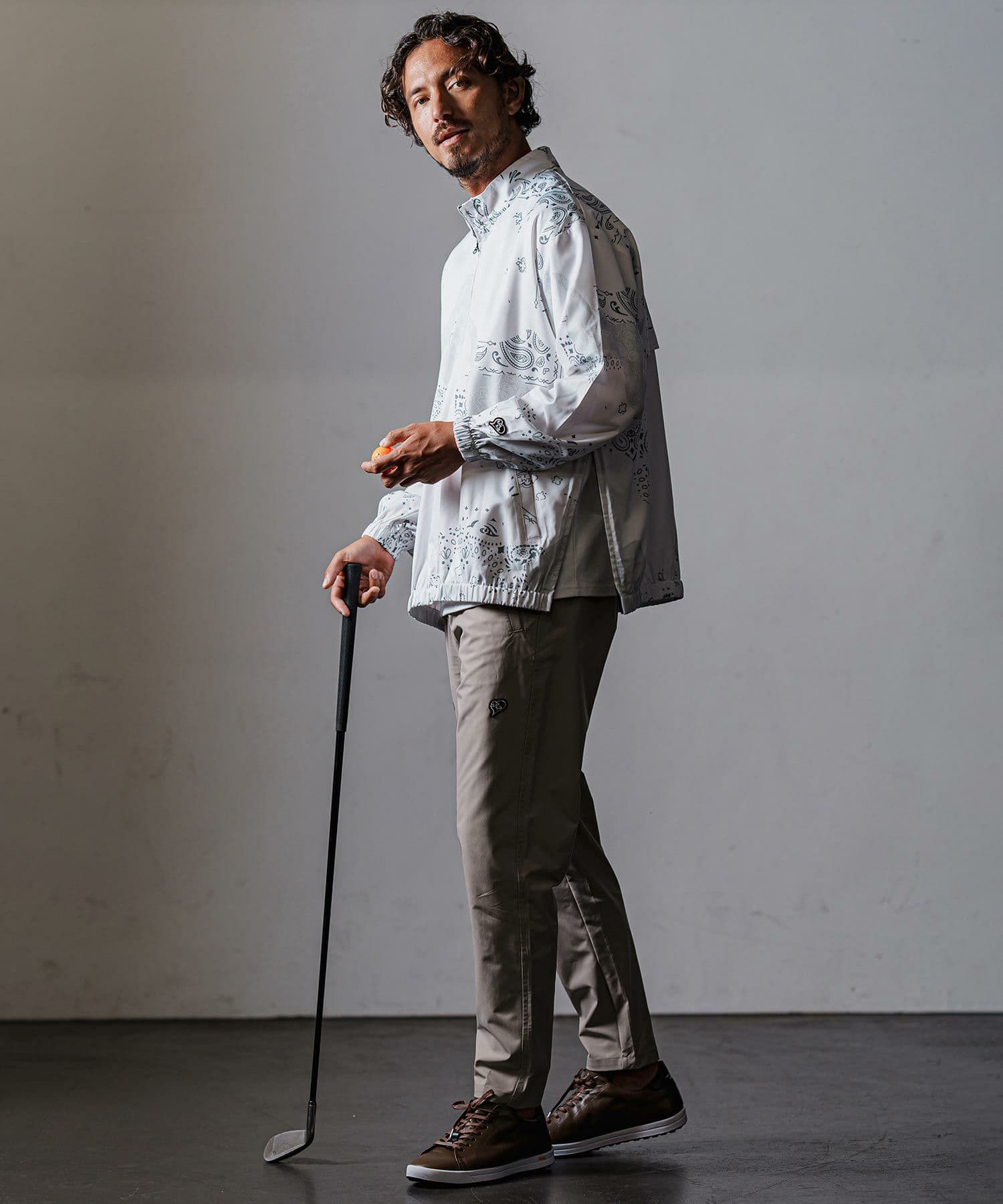 【Men's】カモフラージュペイズリー柄ハイネックジップブルゾン