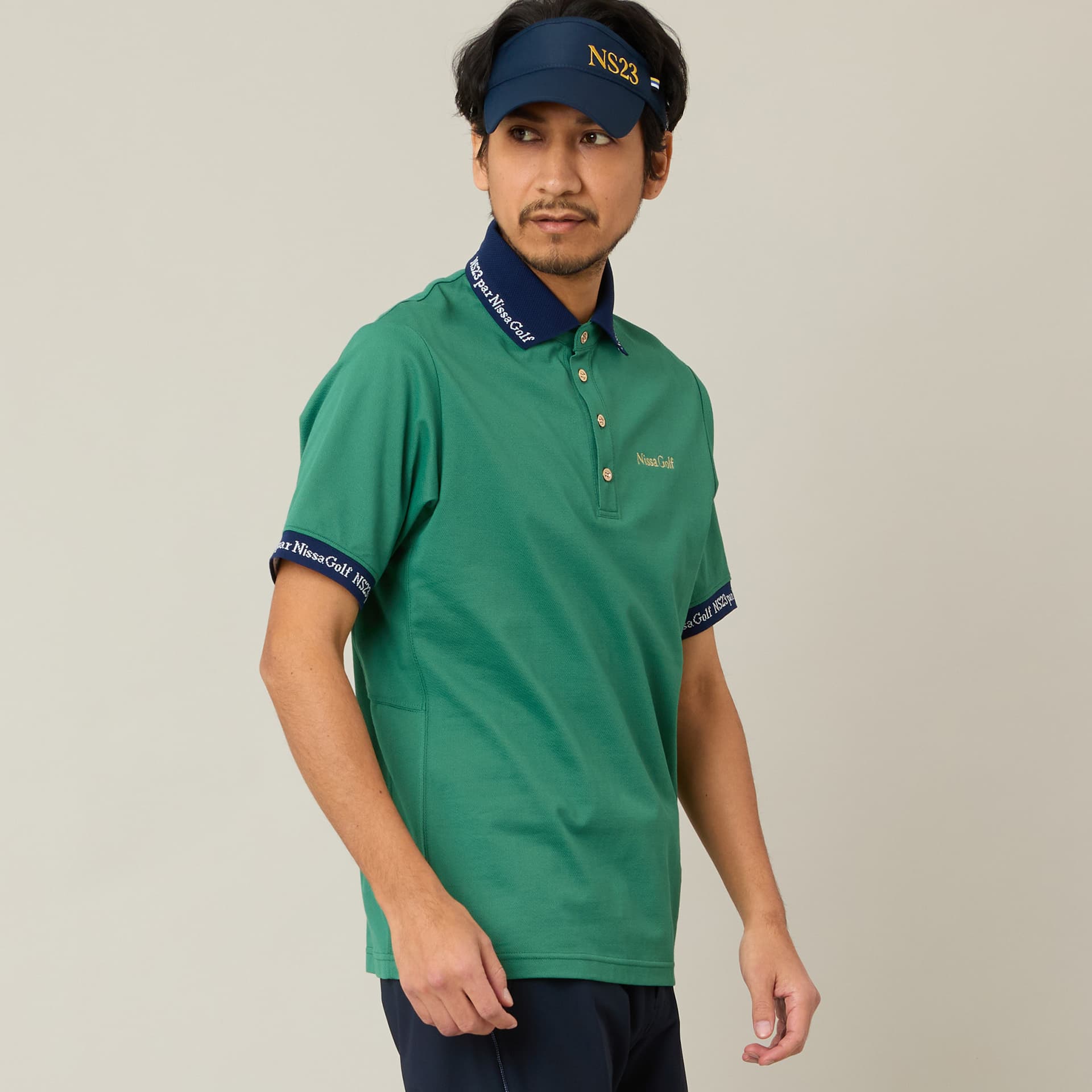 【Men's】ロゴ襟アクティブポロシャツ