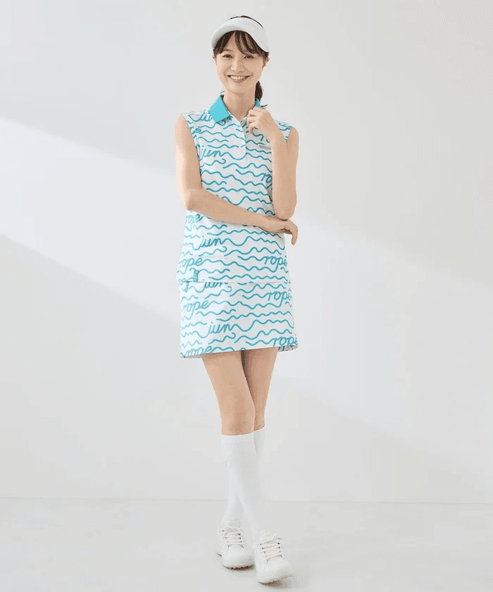 【Women's】ウェーブボーダー柄Aラインスカート