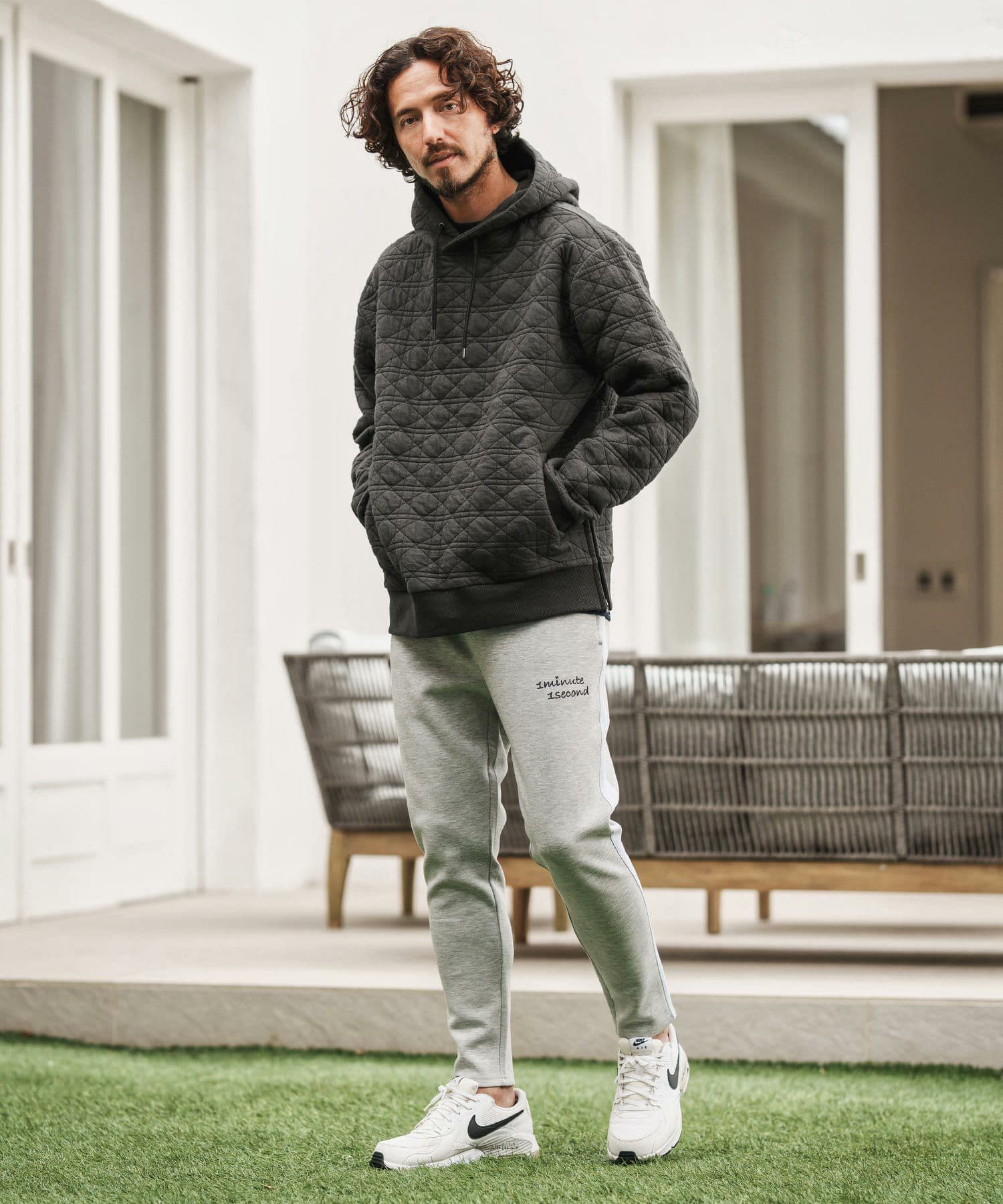 【Men's】キルティングサイドジップパーカー