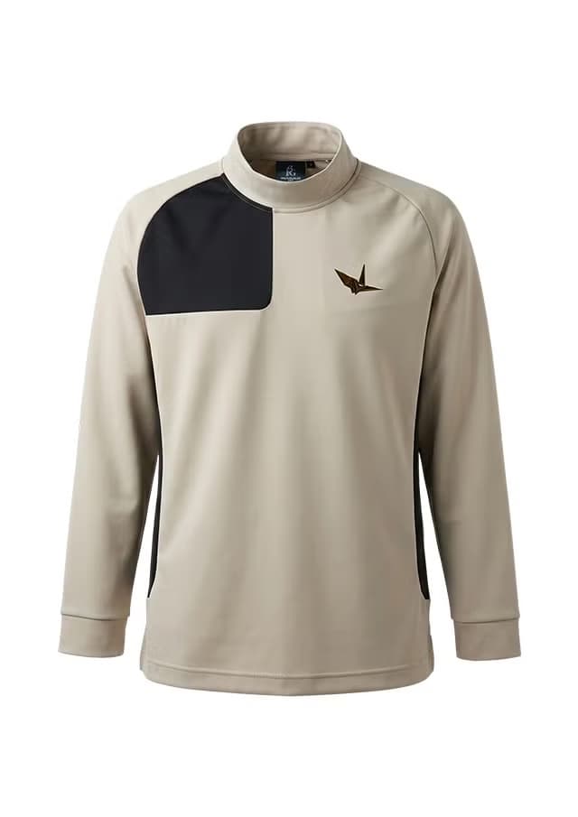 【Men's】Shoulder Panel Mock NeckLong Sleeve