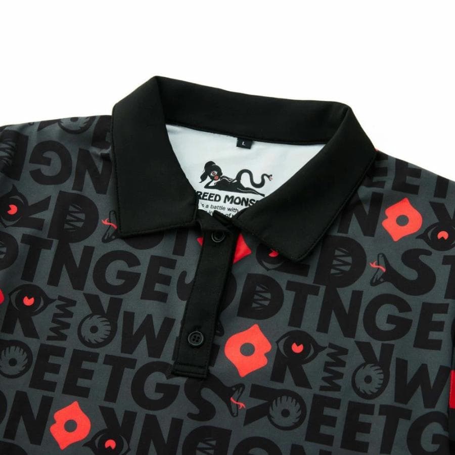 【Women's】モンスターロゴ総柄 ポロ